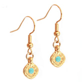 Earrings amazonite gold